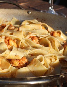 Humar með pasta og lime