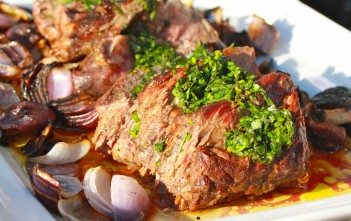 Ribeye með kryddjurtasósu