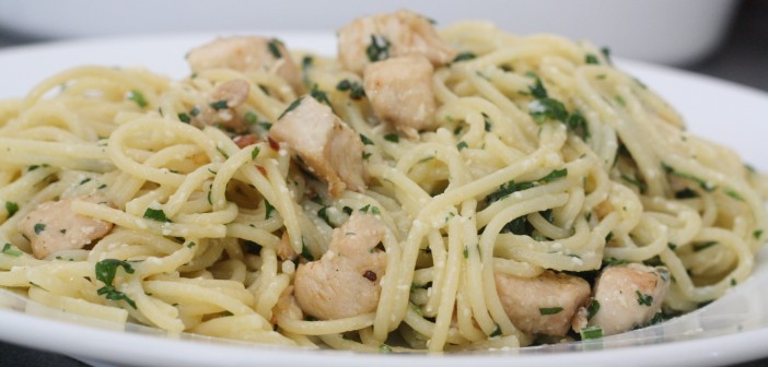 Kjúklingapasta með sítrónu og steinselju