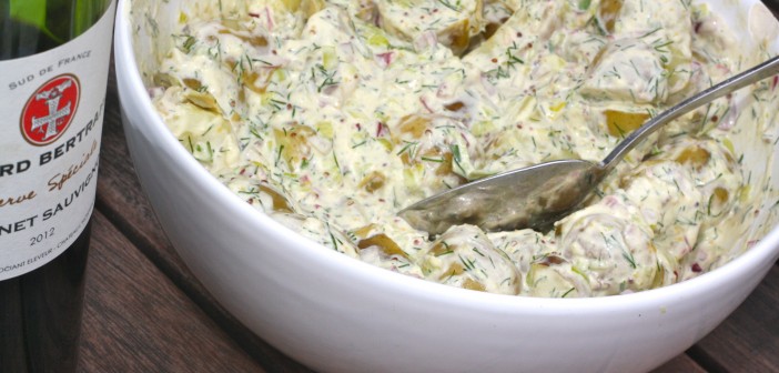 Kartöflusalat með dilli og púrrulauk